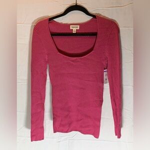 Open Edit Pink Ribbed Sweater size Medium